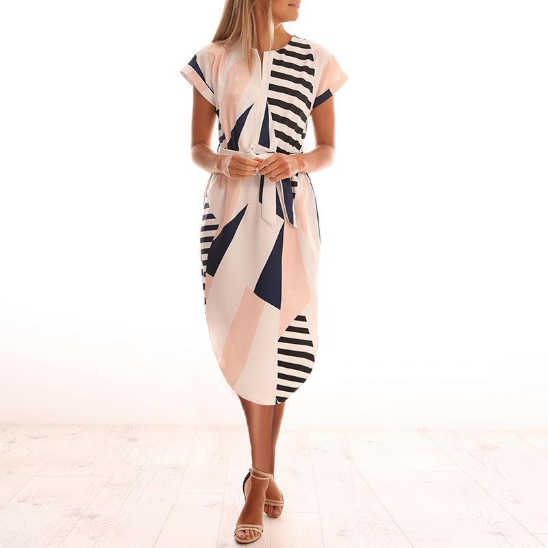 Geometric Print Dress-Carmen Candela