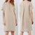 Linen Shirt Dress  - O Neck Button Front