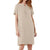 Linen Shirt Dress  - O Neck Button Front