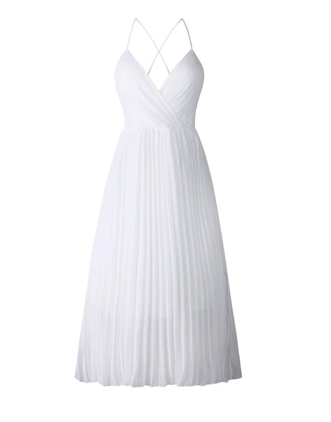 Spaghetti Strap Midi Dress - Chiffon-Carmen Candela Spaghetti Strap Midi Dress - Chiffon-Carmen Candela