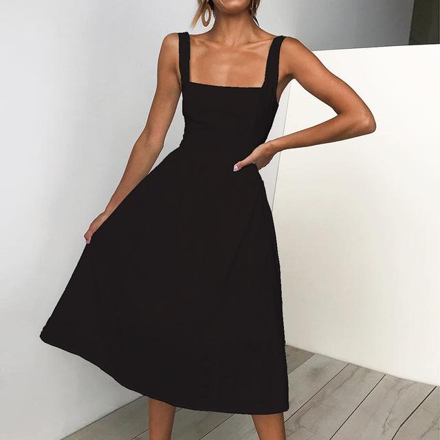 Square Neck Midi Dress Square Neck Midi Dress