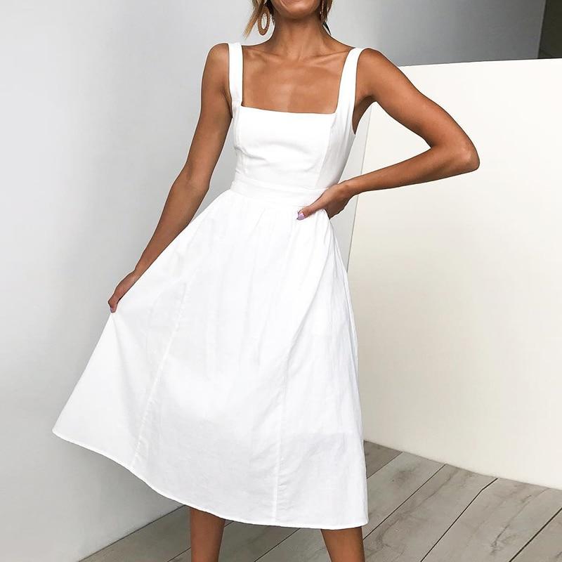 Square Neck Midi Dress Square Neck Midi Dress