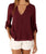 V Neck Chiffon Blouse - Long Sleeve with Buttons-Carmen Candela