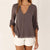 V Neck Chiffon Blouse - Long Sleeve with Buttons-Carmen Candela