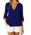 V Neck Chiffon Blouse - Long Sleeve with Buttons-Carmen Candela