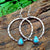 Vintage Boho Silver Turquoise Dangle Hooks Earrings-Carmen Candela
